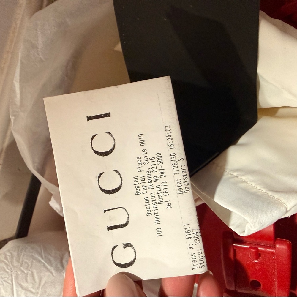 Gucci Vibrant Red Chain Sandals - Picture 6 of 6
